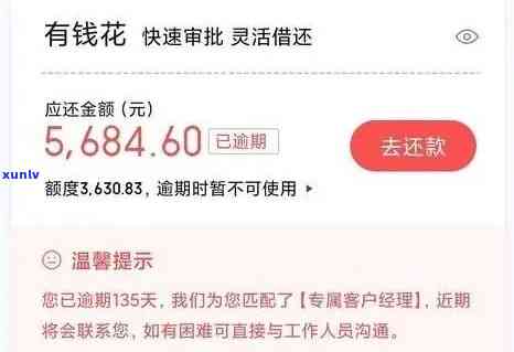 有钱花逾期5000元：500多天未还，仍欠4000元