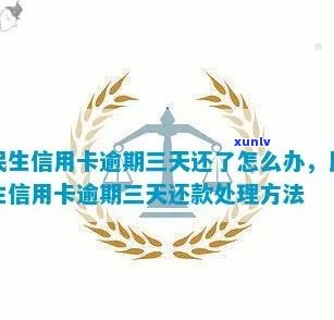 民生逾期3天怎么办，民生信用卡逾期3天，应怎样解决？