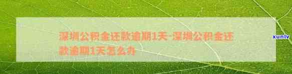 深圳公积金还款逾期一天是不是有罚息？