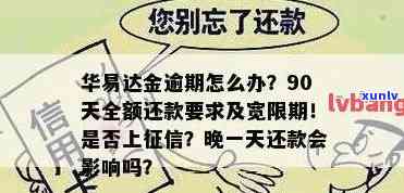 华易达金逾期90天要求全额还款怎么办，华易达金逾期90天，全额还款成为必要选择