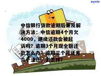 中信逾期四个月起诉会怎么样？后果严重，欠款4000元可能被起诉，流程解析