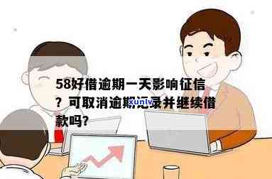 58快借逾期怎么办？逾期一天会否作用再次采用及上？