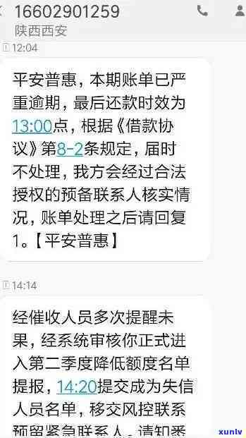 平安易贷逾期还款后果严重，可能被起诉