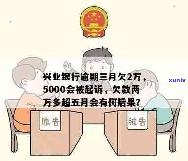 兴业银行逾期三个月5000会被起诉吗，逾期三个月未还兴业银行贷款5000元，可能面临被起诉风险