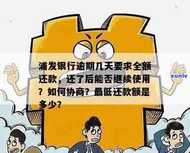 浦发银行逾期十几天请求全额还款，怎样协商？