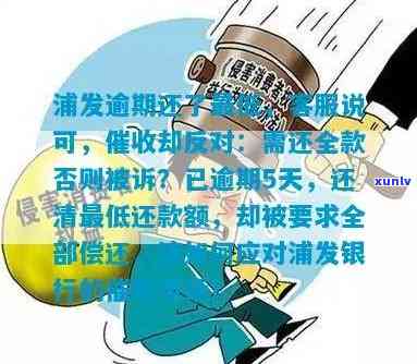 浦发逾期还了更低，  与意见不合：是不是还需还全款？