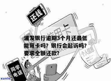 浦发银行逾期3个月，面临起诉风险，已还更低能否继续采用卡？