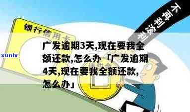 发逾期3天,现在要我全额还款,怎么办，突发状况：发逾期3天，需要全额还款，我该怎么办？