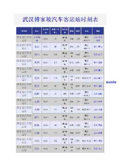 武汉武家坡客运站：查询到利川的汽车班次及时间