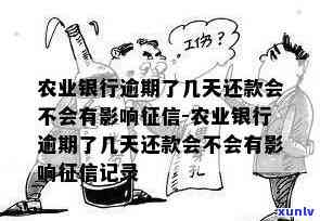 农业银行逾期了几天还款会不会有作用，逾期还款几天会否作用农业银行的记录？