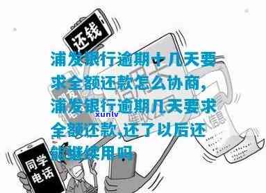 浦发银行逾期十几天请求全额还款，怎样协商?