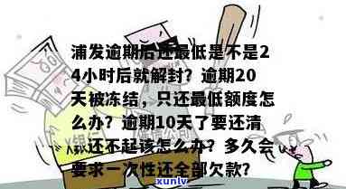 浦发逾期后还更低是不是24小时后就解封，浦发逾期后还更低，需要多久才能解除封禁？