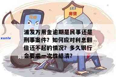 浦发万用金逾期：民事案件还是刑事案件？怎样解决逾期疑问？