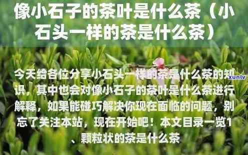 跟石头子一样的茶叶叫什么，探秘茶叶新品种：口感如石子般的独特茶叶是什么？