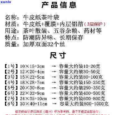 茶叶包装袋子自封袋规格、尺寸及型号全解