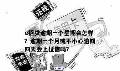 招商信用卡e招贷逾期一个星期有事吗？安全吗？会否上？逾期几天有无收取费用？