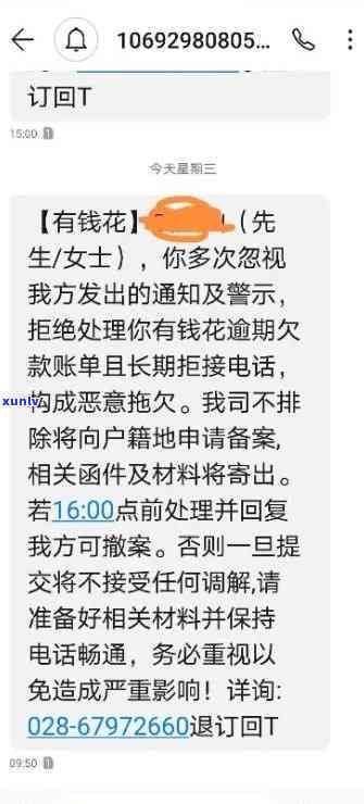 有钱花逾期后短信会怎么样，探究有钱花逾期后的短信方法及作用