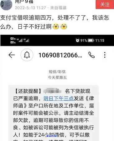 有钱花4万逾期4个月会起诉吗？无力还款被报警，解决方案是什么？