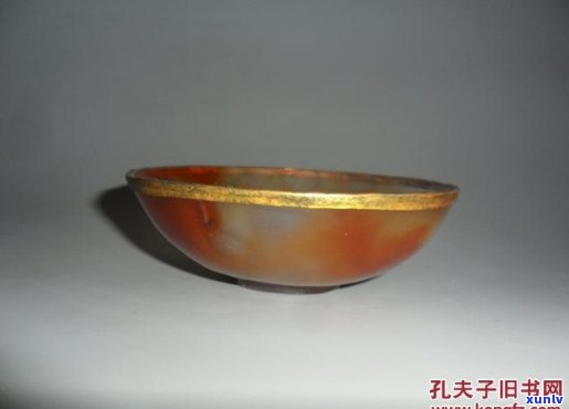 金边玛瑙碗图片欣赏，金边玛瑙碗图片高清欣赏，品味古代工匠智慧与艺术