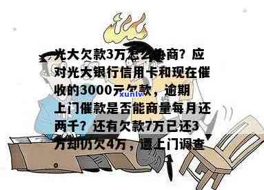 光大逾期一个月说要上门签违约资料：上门后怎样解决？协商还是赴银行解决？逾期多久会上门催账？