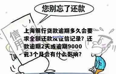 上海银行贷款逾期多久会上？逾期几天会作用信用记录？逾期多长时间需要全额还款？逾期两天会产生什么结果？逾期多久会被银行起诉？