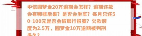 中信银行圆梦金逾期，警惕！中信银行圆梦金逾期可能带来的严重后果