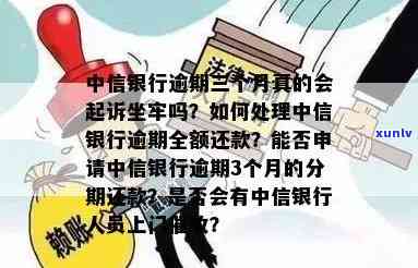 中信银行逾期3个月：能否办理分期还款？怎样申请  ？会派人去户地吗？可申请个性还款吗？是累计还是累计还款？上门需还多少？