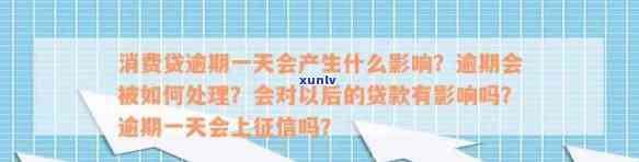 消费贷逾期1天怎么解决，消费贷逾期一天怎么办？这里有解决方案！