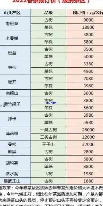 冰岛一号树秋茶价格表：全网最全的价格信息与详细介绍