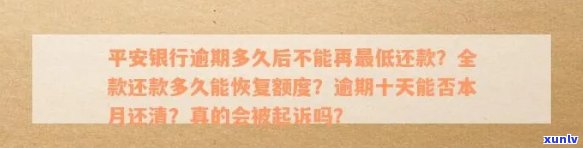 平安银行逾期几天可以还更低还款？逾期一天会作用信用吗？逾期多少天会恢复额度？逾期十天能否本月一并还款？