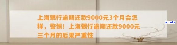 上海银行逾期贷款：逾期多久上、被起诉？逾期还款9000元3个月结果怎样？