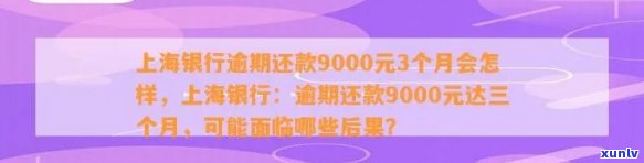 上海银行逾期贷款：逾期多久上、被起诉？逾期还款9000元3个月结果怎样？