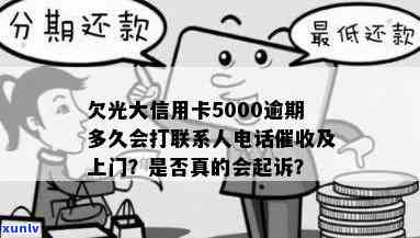 光大逾期会打  吗？多久上门？会不会起诉？作用家人吗？