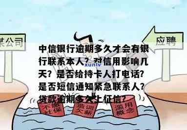 中信银行逾期多久给紧急联系人发信息？逾期多少天会影响？欠款逾期两天会有何后果？