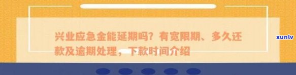 兴业应急金还款入口：何时可还款、有无宽限期、是不是能再次借款及下款难易度全解析