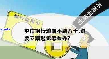 中信银行逾期不到八千,说要立案起诉，中信银行：逾期不到八千，或将进行立案起诉