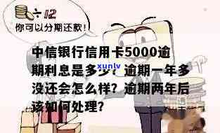 中信信用卡5000逾期一年多没还会怎么样，警惕！中信信用卡5000元逾期一年多未还的后果