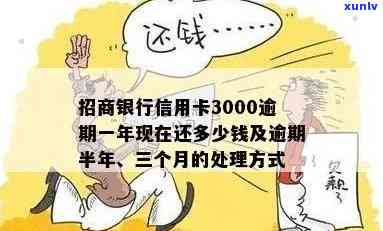 招商信用卡3000元逾期半年，逾期半年，招商信用卡欠款3000元，如何处理？