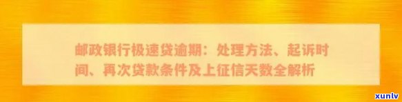 邮政银行信用贷款逾期：协商、起诉、上及利息处理全攻略-邮政贷款逾期怎么恢复