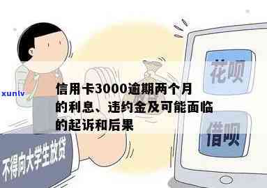 信用卡3000逾期一个月会产生多少利息？逾期多久会被起诉？