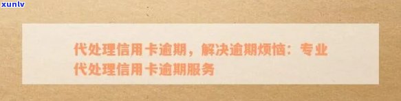 代处理信用卡逾期，解决信用卡逾期问题：专业代处理服务