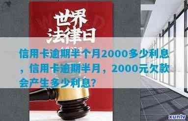 信用卡2000逾期了半年-信用卡2000逾期了半年会怎么样