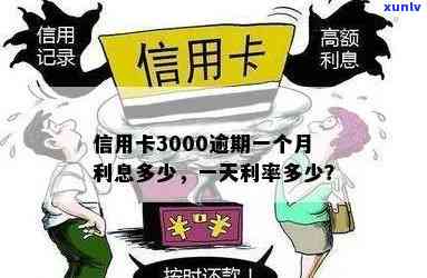 信用卡300逾期一个月利息多少，逾期会进入吗，3000逾期利息，300块逾期5天严重吗