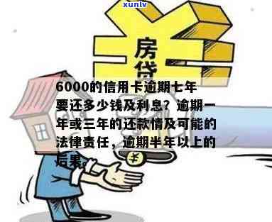 6000的信用卡逾期七年要还多少钱，逾期七年的6000元信用卡欠款，到底要还多少？