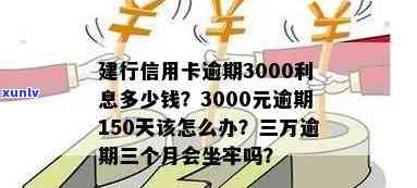 建行信用卡3000元逾期150天利息及后果