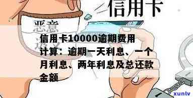 信用卡10000逾期1年2年利息多少及逾期一个月1天5天后果