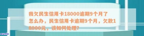 如何解决逾期9个月欠款18000元的民生信用卡问题