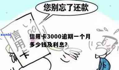 信用卡3000逾期一个月会产生多少利息和费用？逾期时间会影响吗？