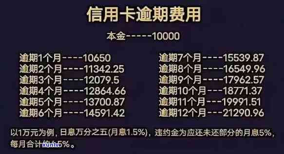 信用卡逾期还款计算：1万元负债逾期5天后需支付多少利息？