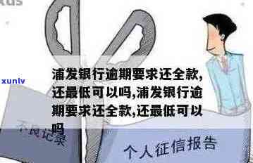 逾期一个月还更低额,浦发银行要求全额还款